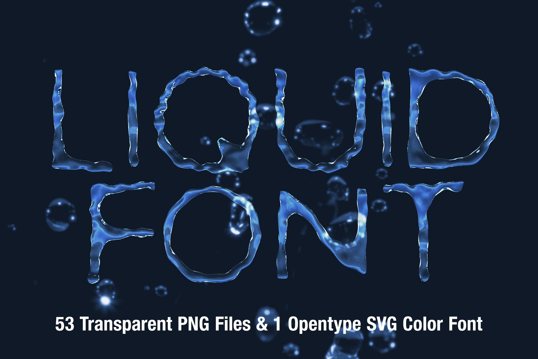 Ms Liquid Opentype SVG Font and PNGs cover image.