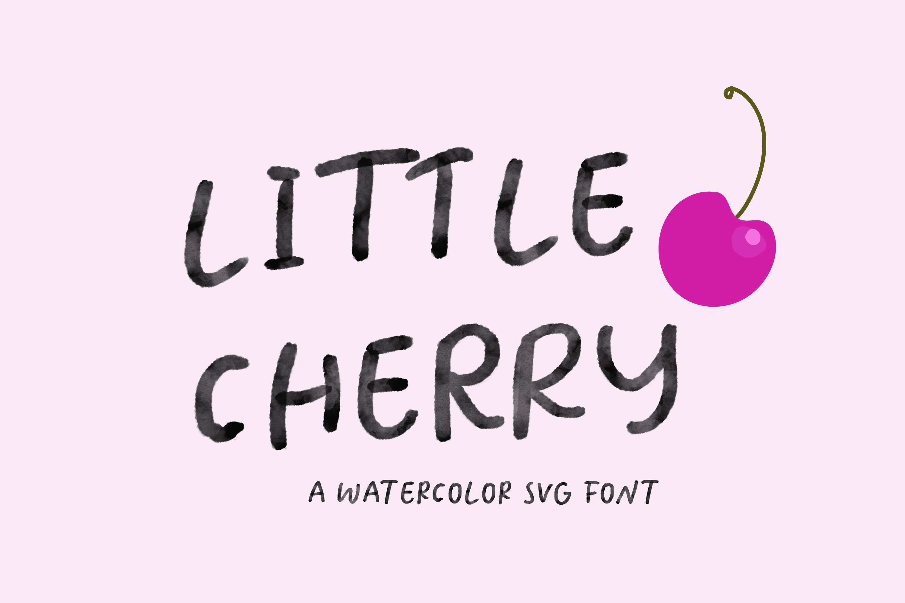 Little Cherry SVG watercolor font cover image.