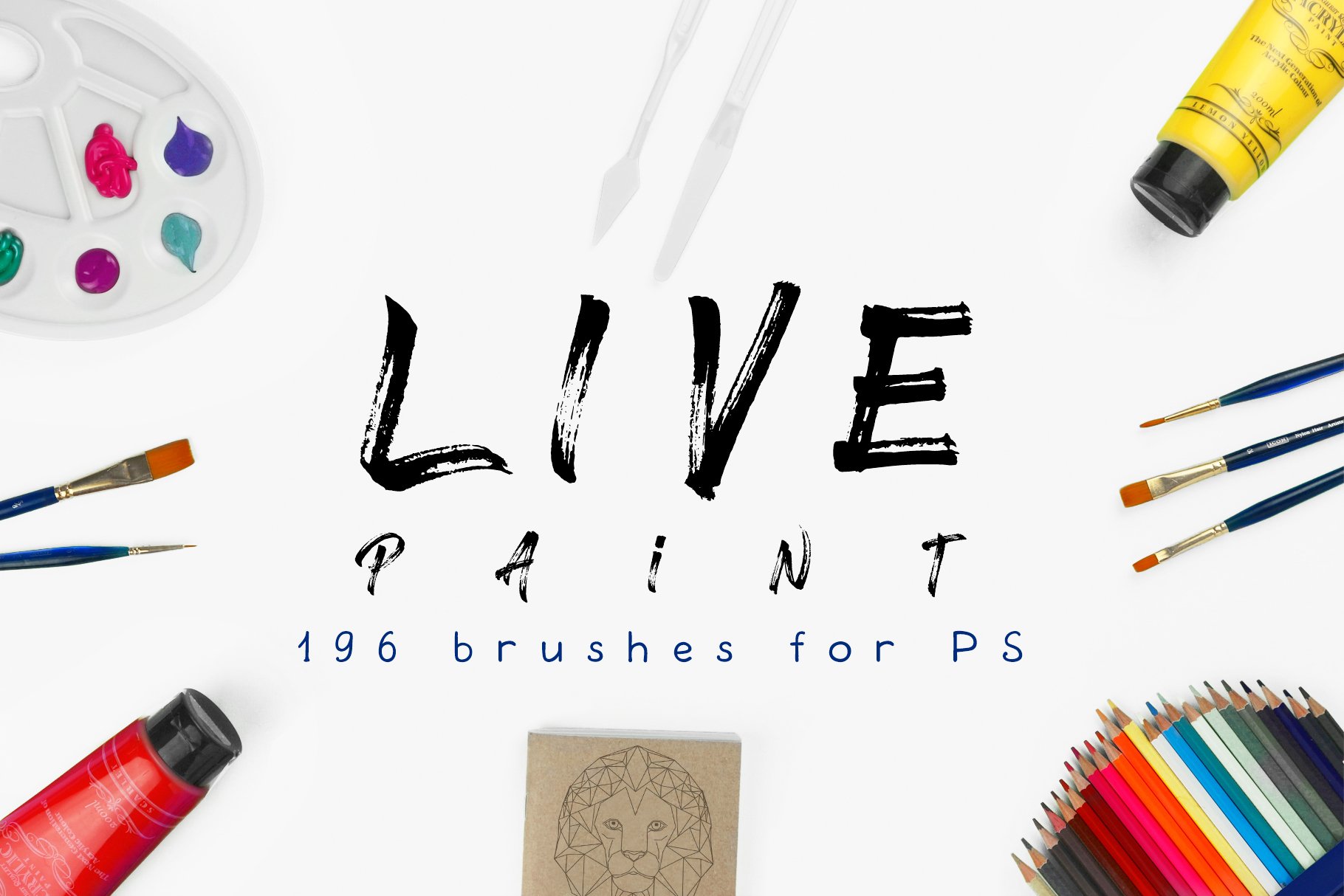 Live paint brushes for PScover image.