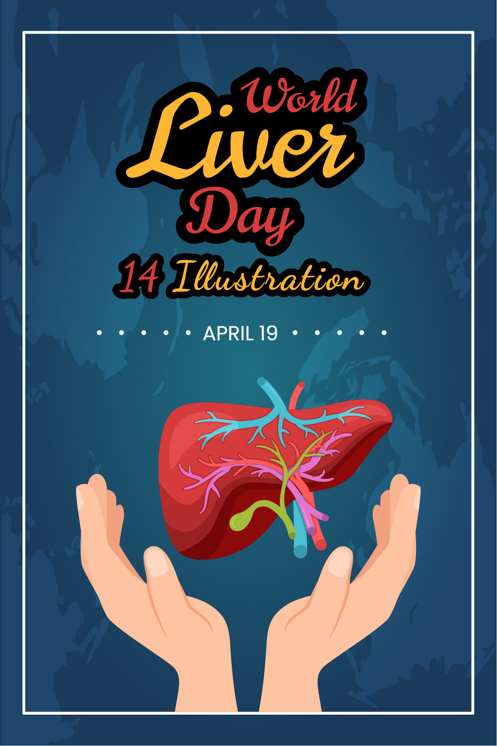 14 World Liver day Illustration pinterest preview image.