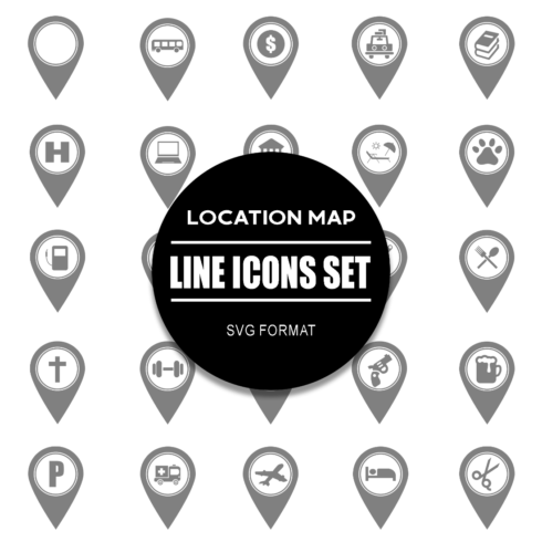 Location Map Icon Set cover image.