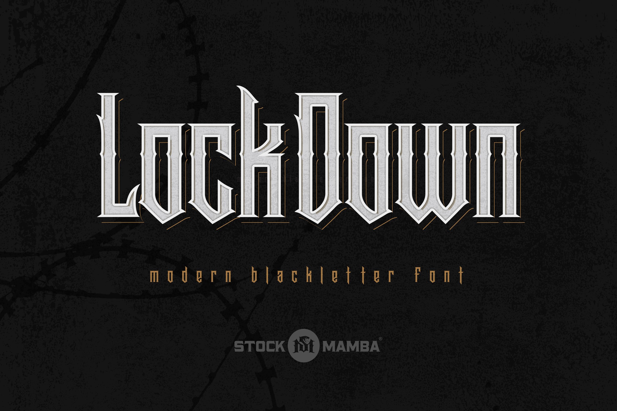 Lock Down Blackletter Font cover image.