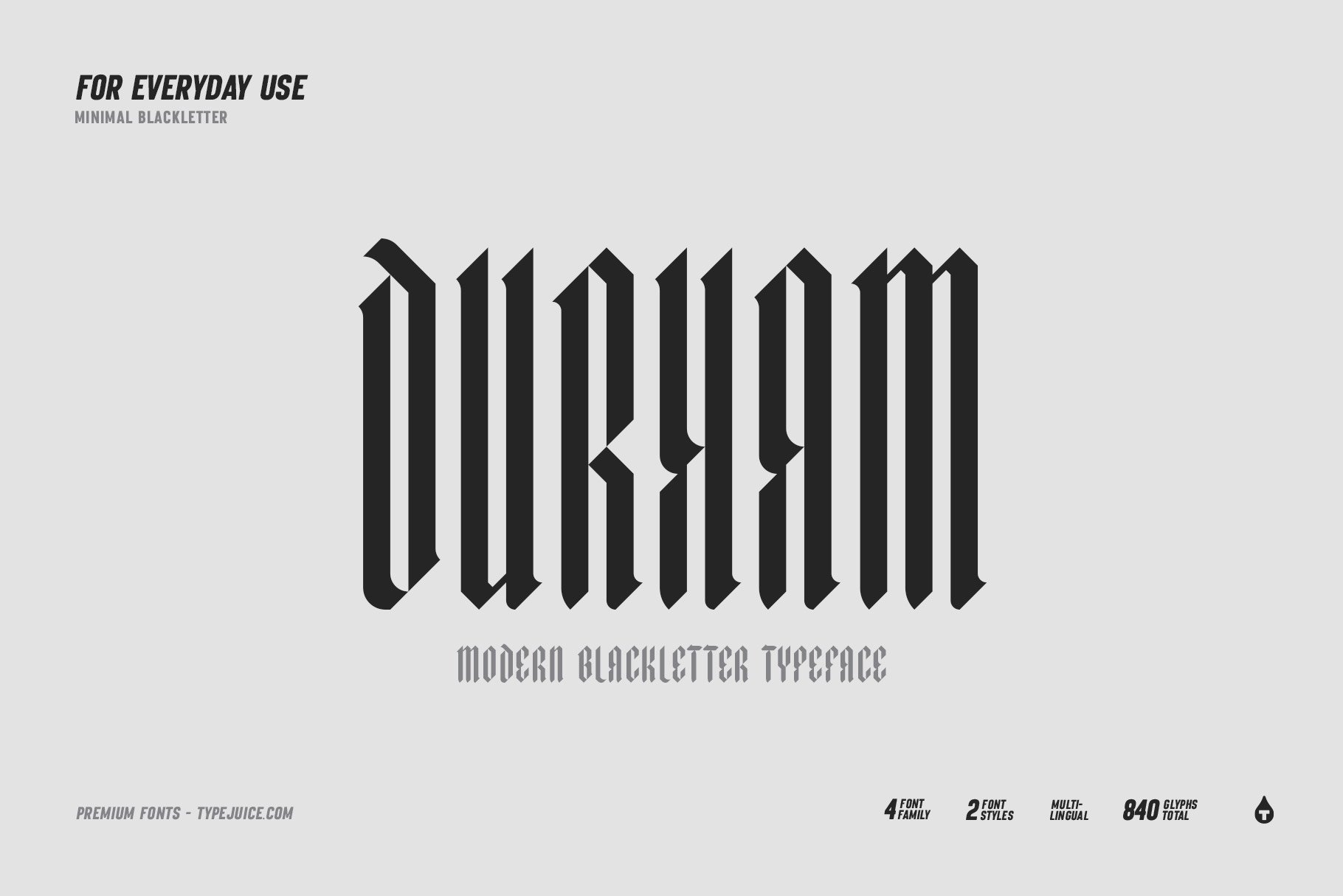 Durham Modern Blackletter Typeface cover image.