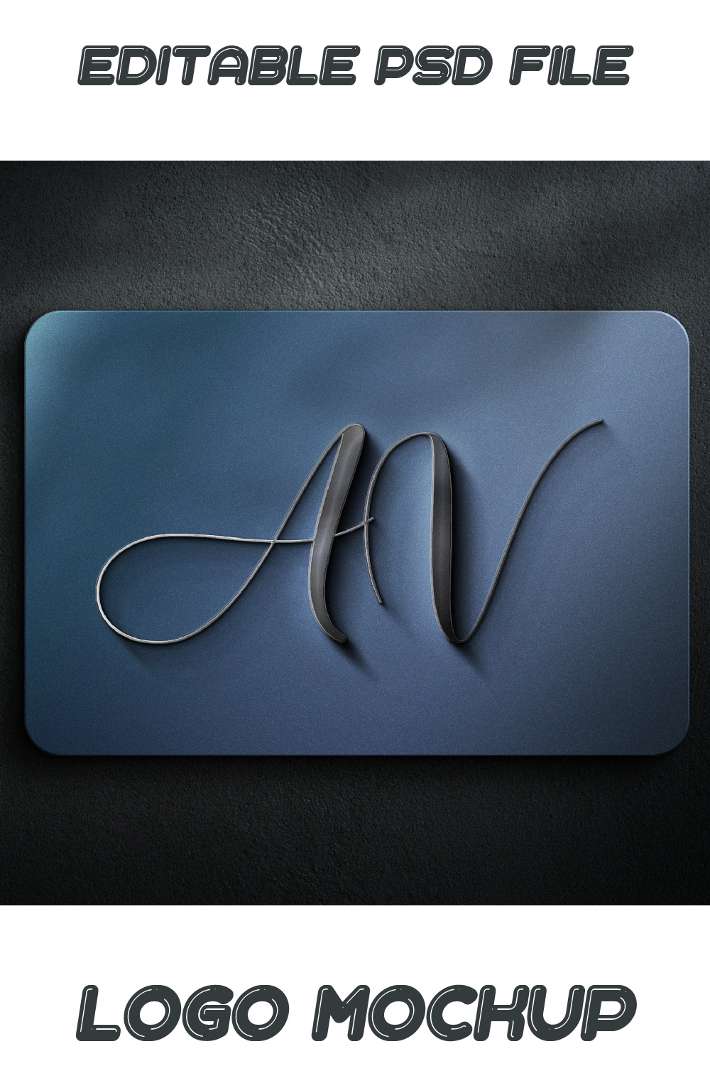 3D Logo Mockup design pinterest preview image.