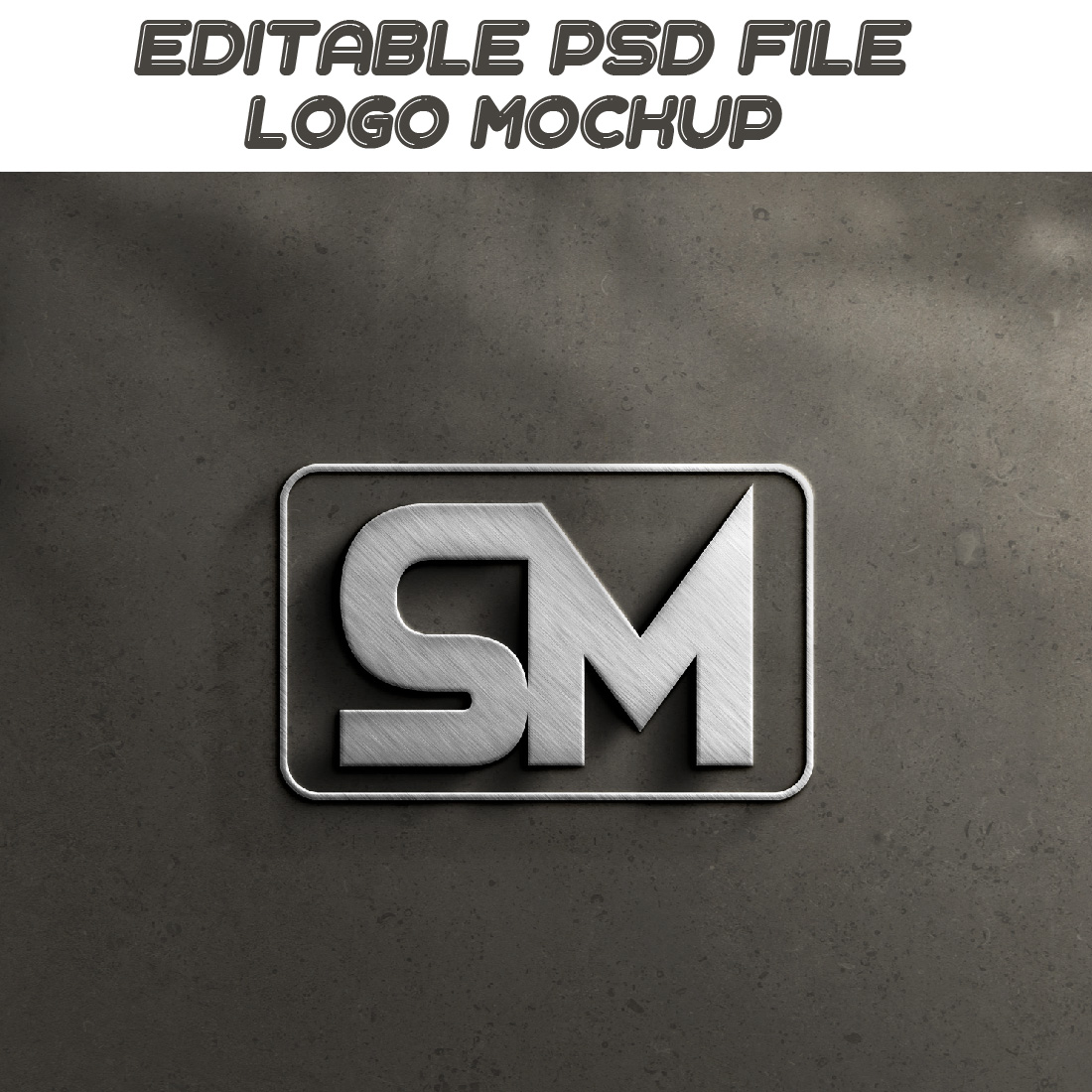 3D steel Logo Mockup design cover image.