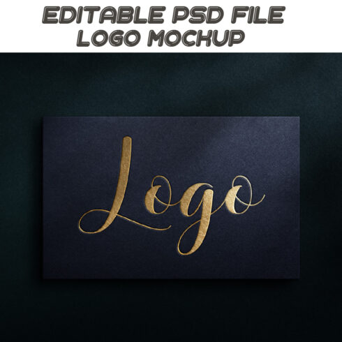 Golden embossed Logo Mockup cover image.