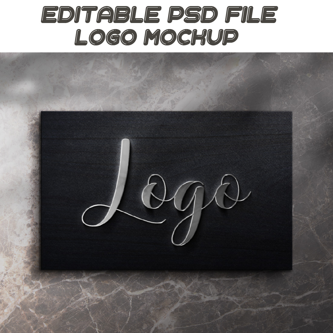 3D steel Logo Mockup cover image.