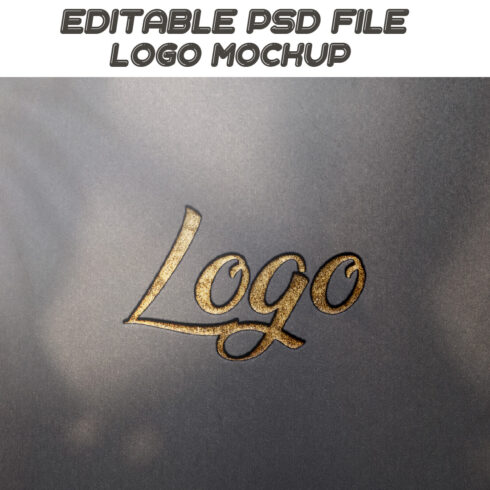 Golden embossed Logo Mockup cover image.