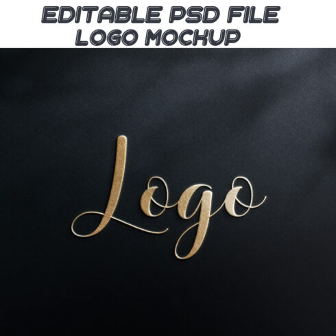 Luxury embossed Logo mockup cover image.