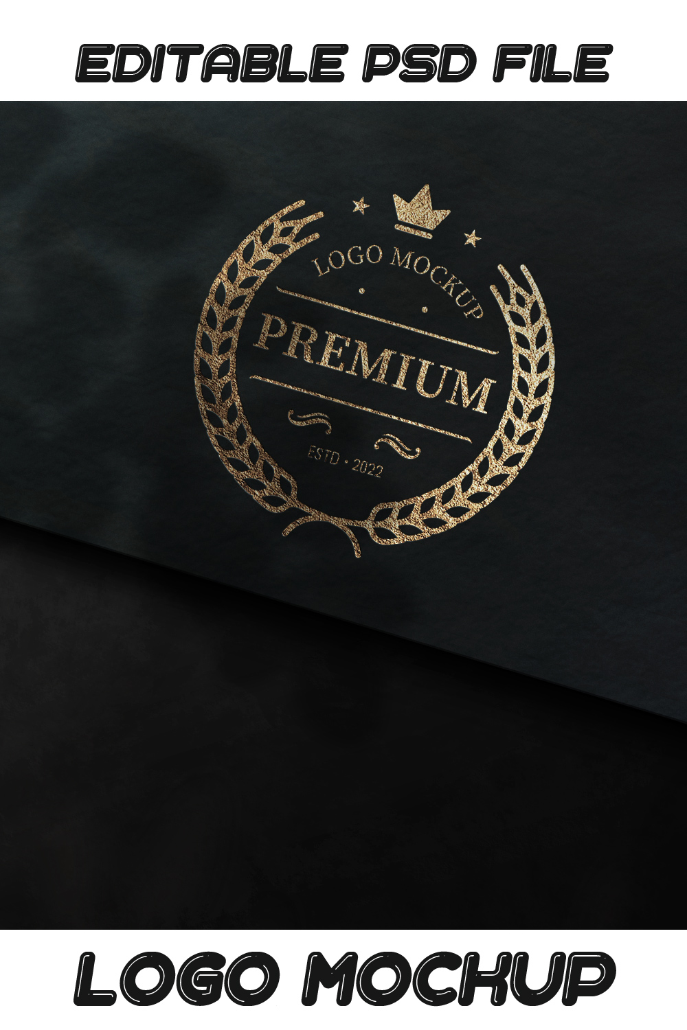 Golden Luxury LOGO mock-up pinterest preview image.