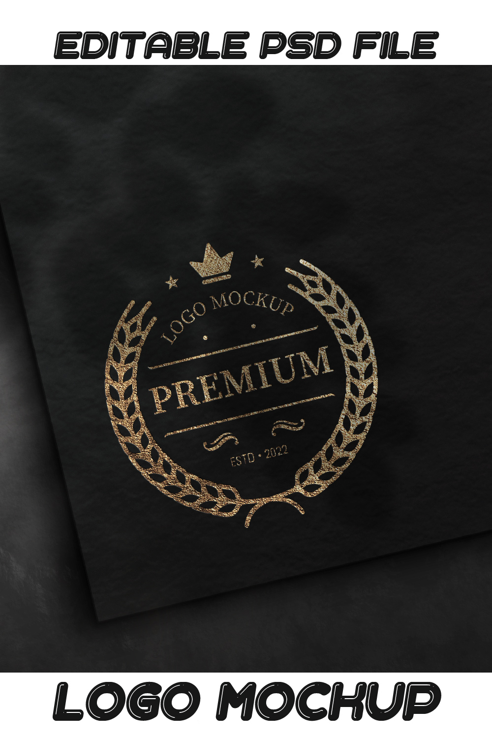 Golden Luxury LOGO mockup pinterest preview image.