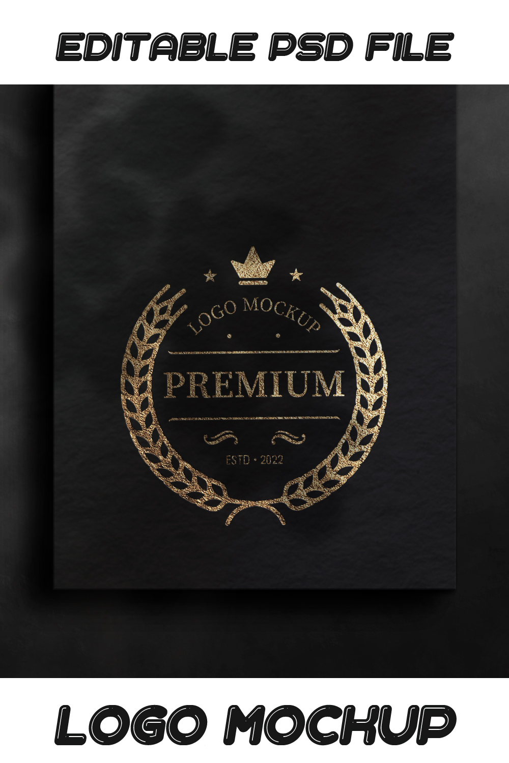 Golden Luxury LOGO mock-up pinterest preview image.