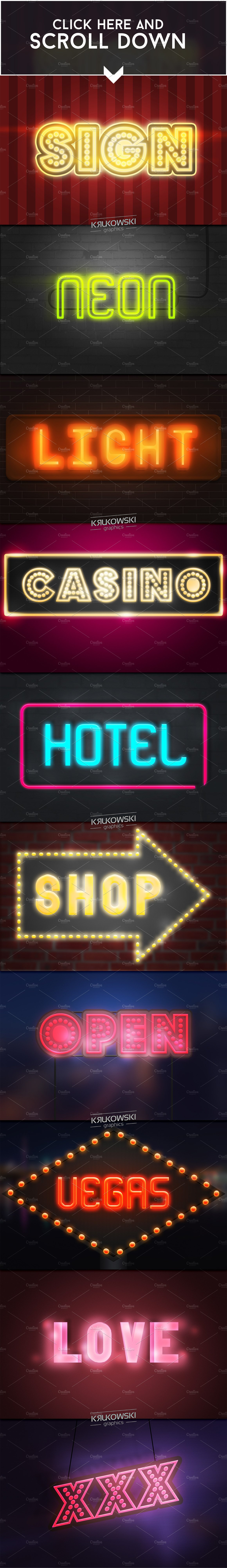 Light Signs Text Effectpreview image.