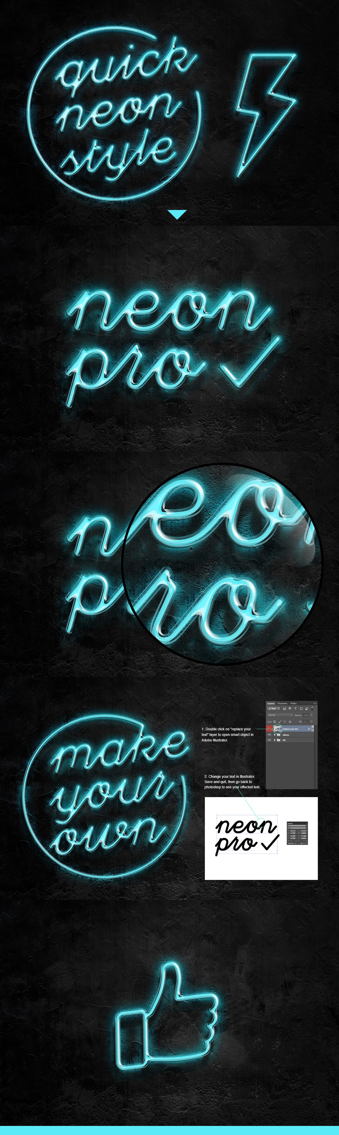 Neon Pro text effectpreview image.