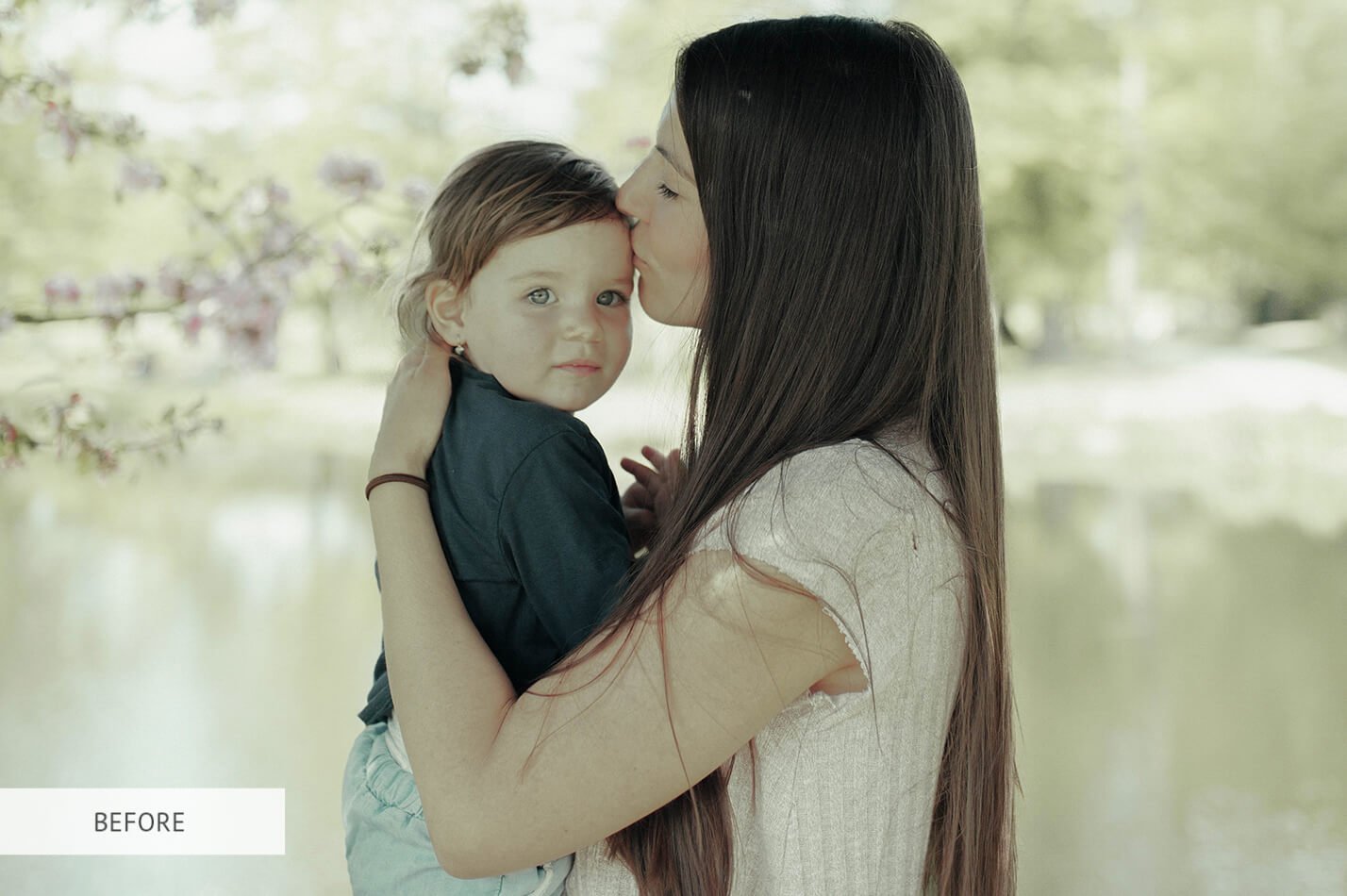 looking at camera lake vacation look thinking motherhood mum mommy and daughter sad eyes young mother t20 09wwee copy 2 828