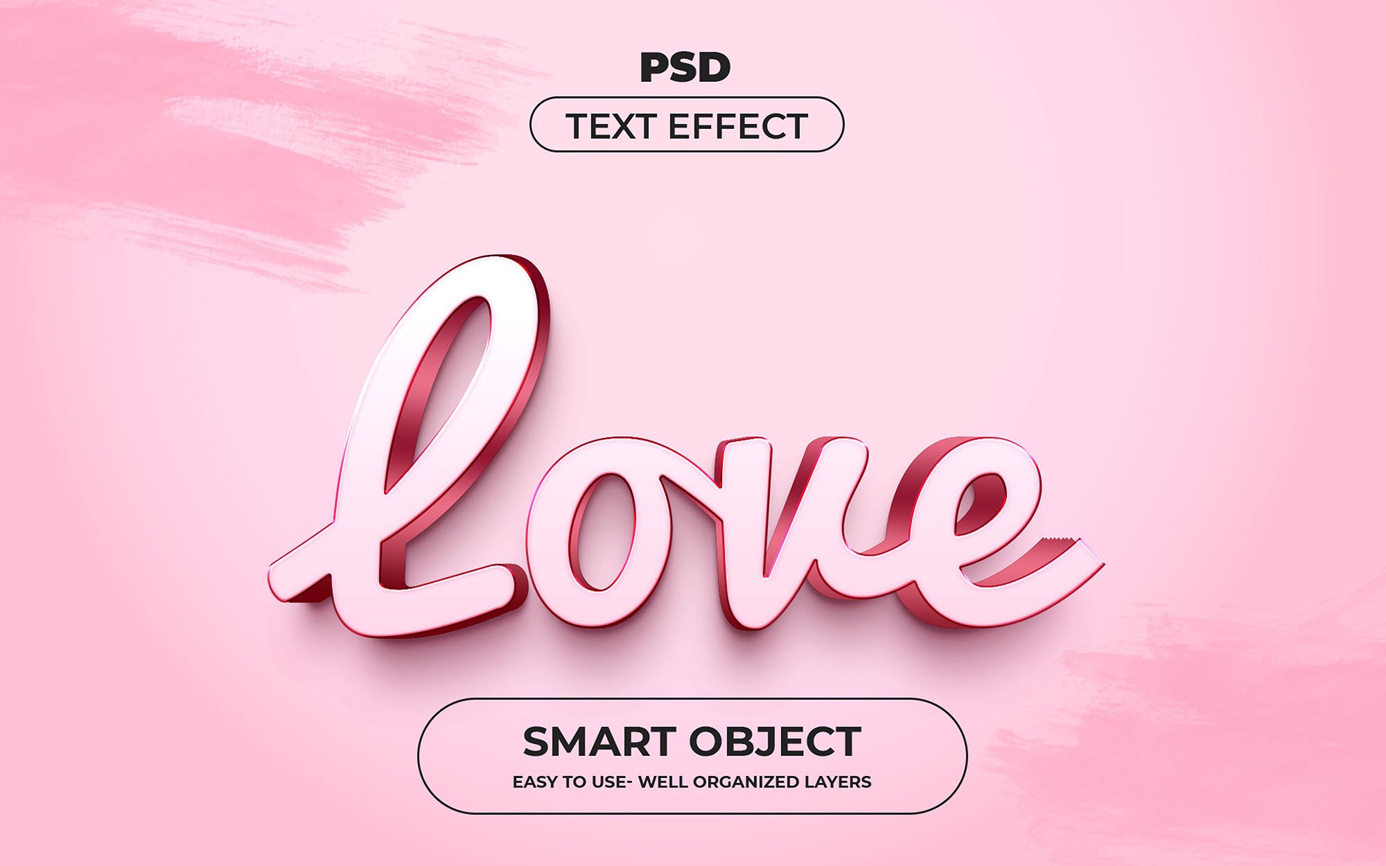 Love 3D Editable psd Text Effectcover image.