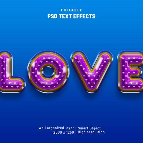 Love valentine editable text effectcover image.