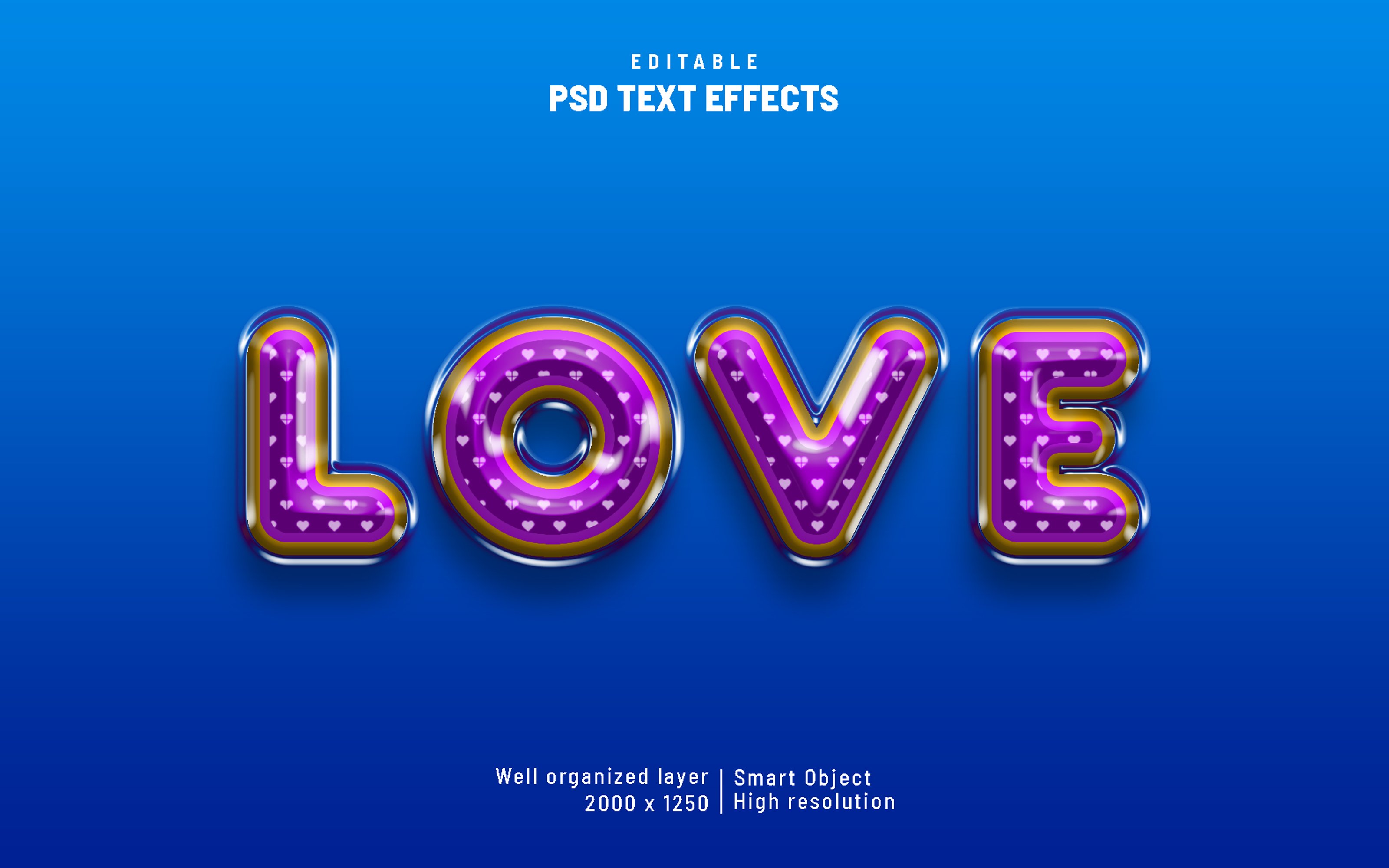 Love valentine editable text effectcover image.