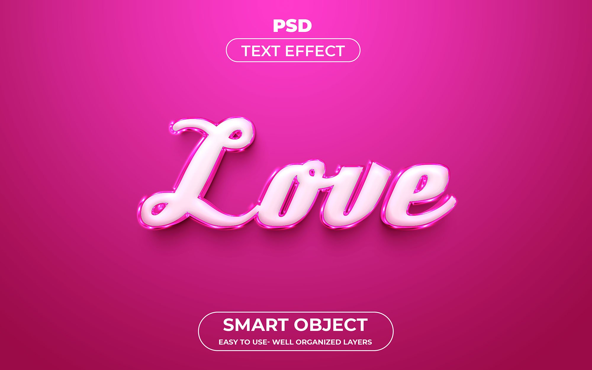 Love 3D Editable psd Text Effectcover image.