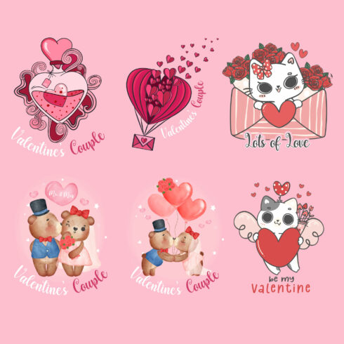 Valentine’s Couple AI, EPS, SVG, DXF Bundles cover image.