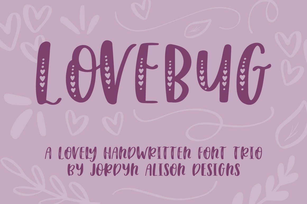 Lovebug Hearts Font Trio cover image.