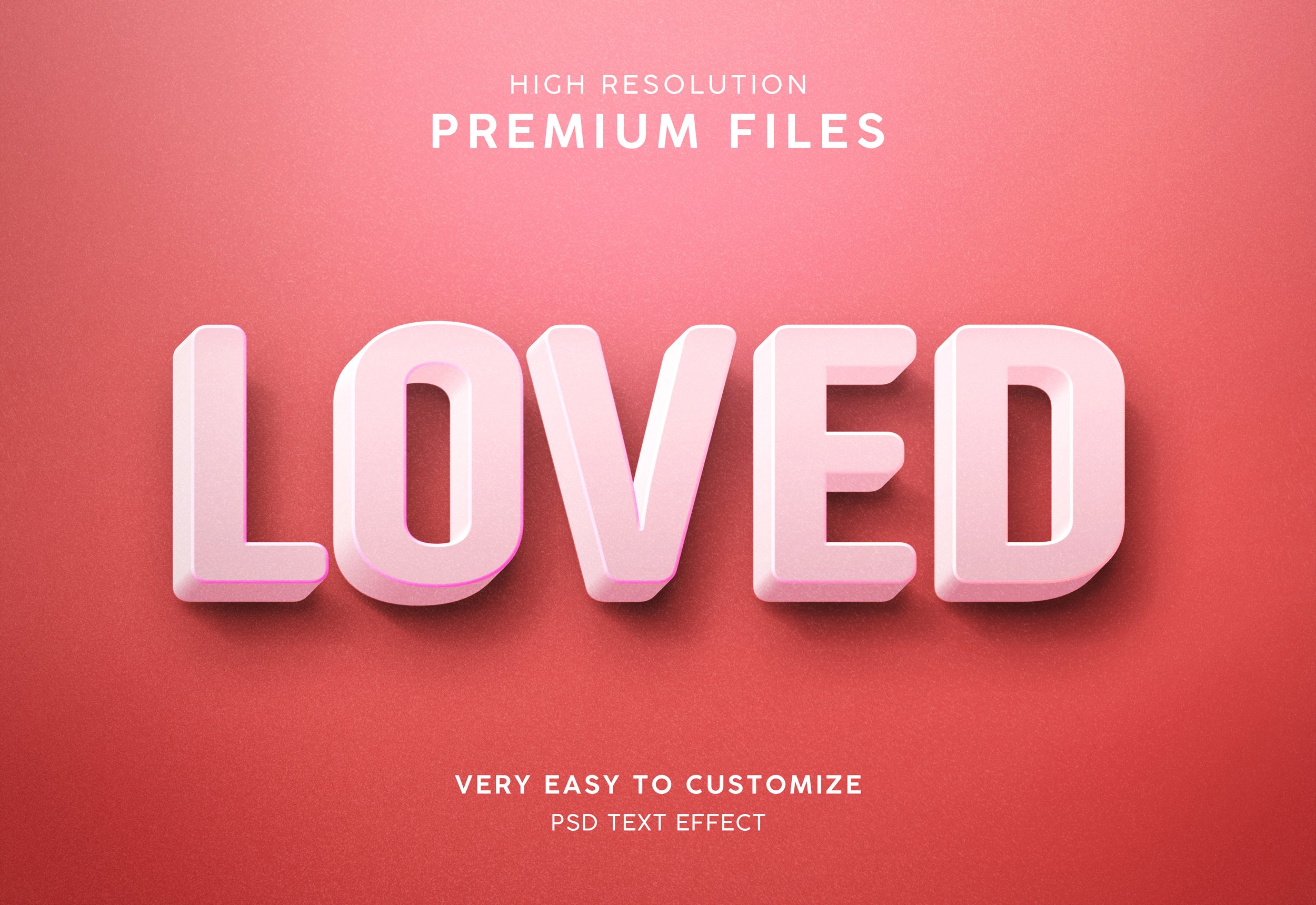 Love 3d red text effect mockupcover image.