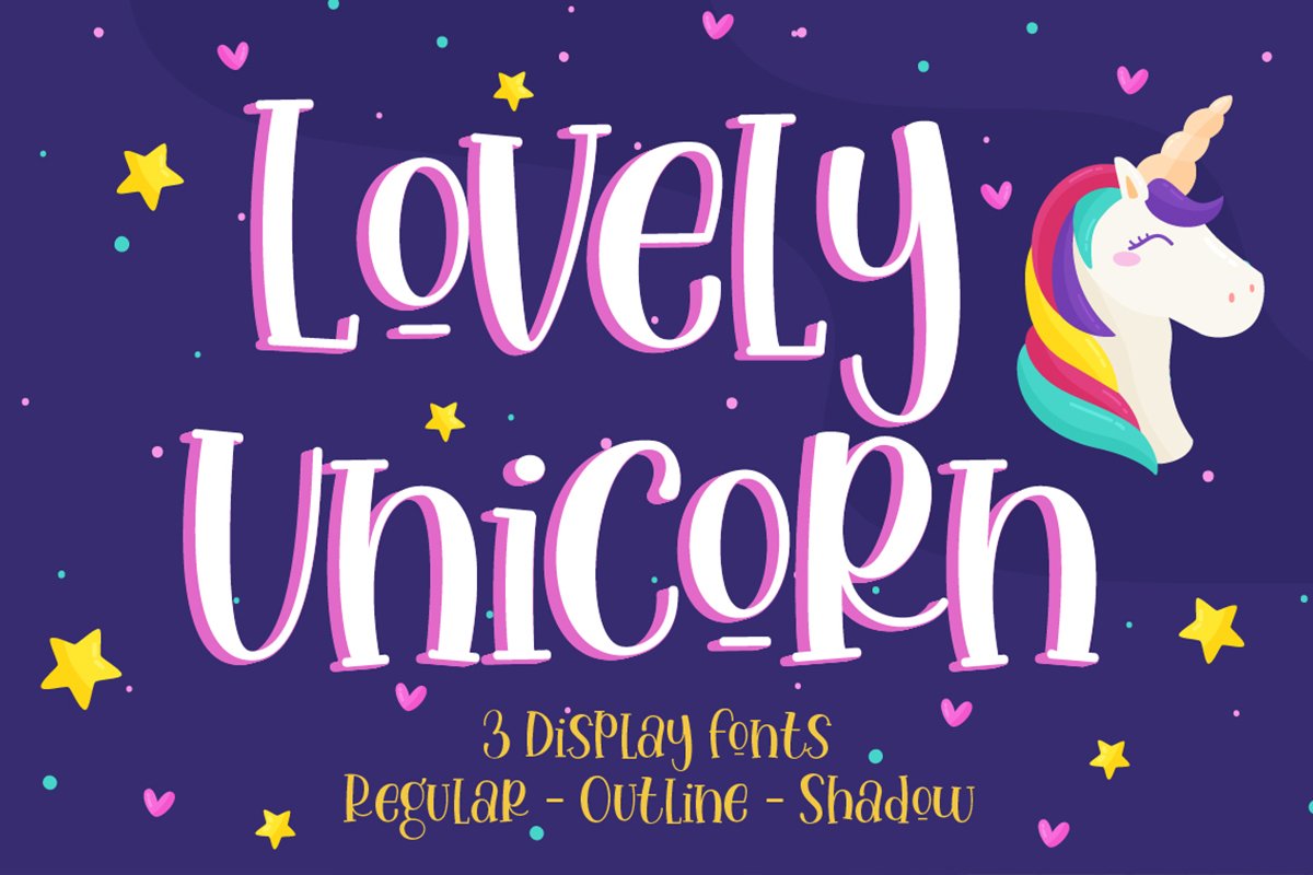 Lovely Unicorn - 3 Display Font cover image.