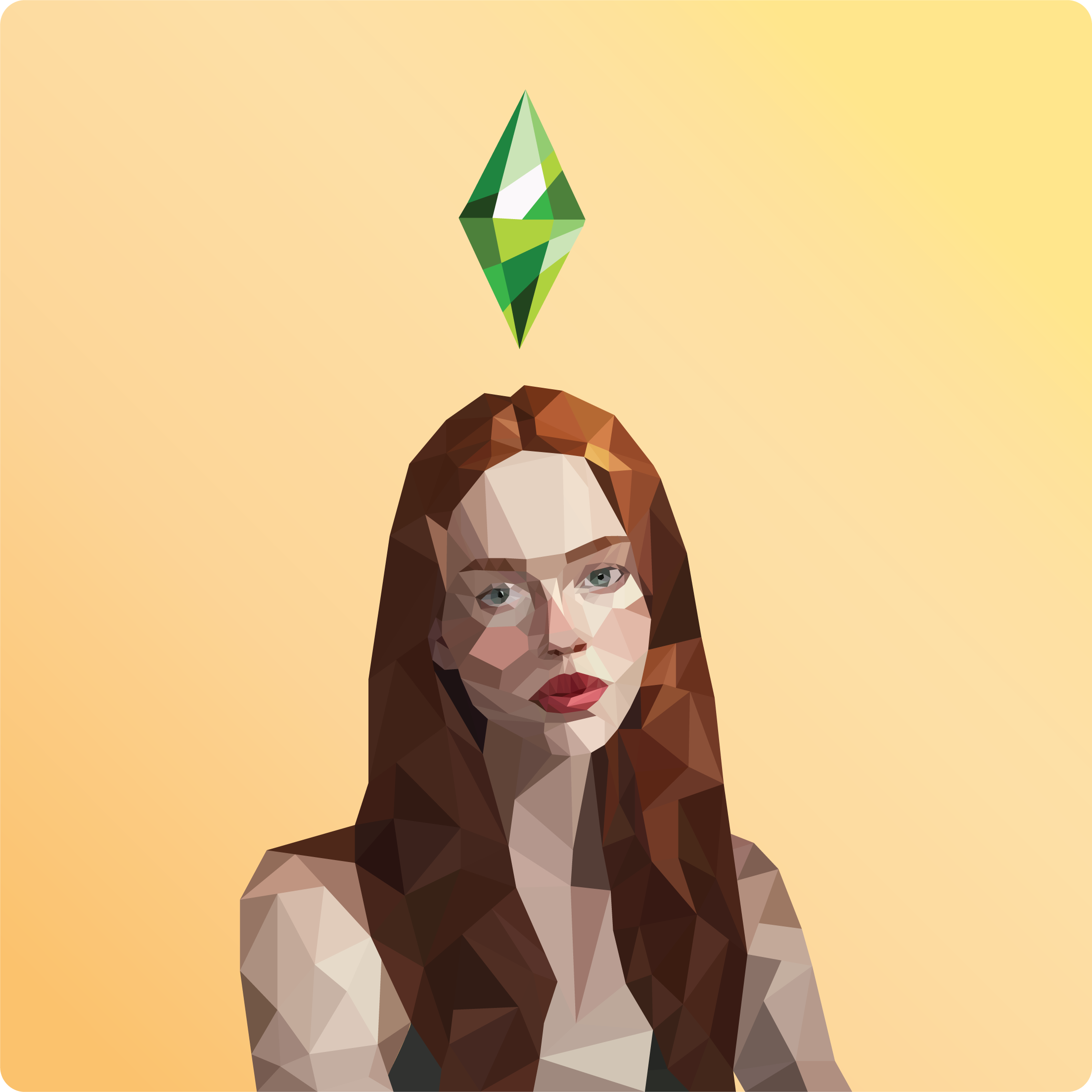 Sims character in Low Poly style cover image.