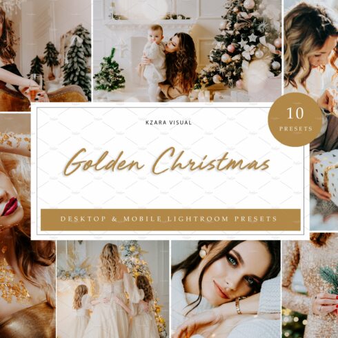 10xGolden Christmas Lightroom Presetcover image.