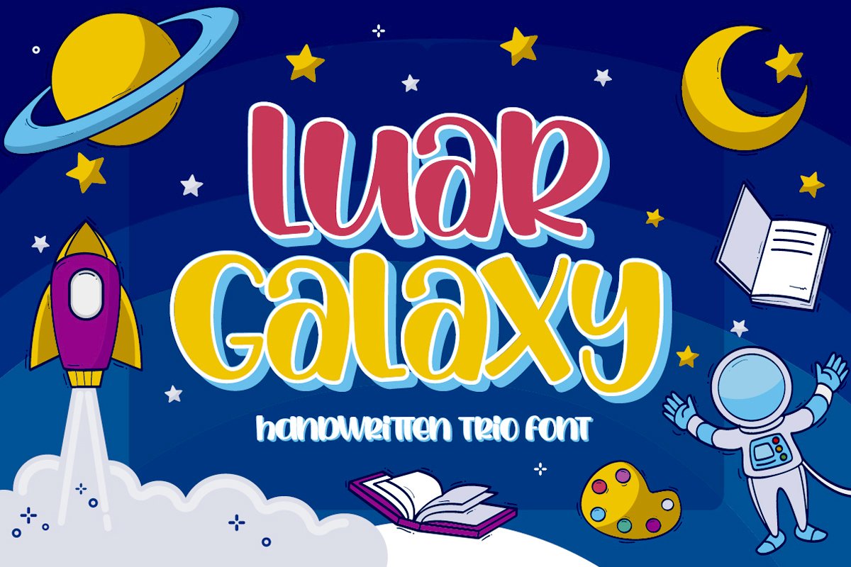 Luar Galaxy - Handwritten Trio fonts cover image.