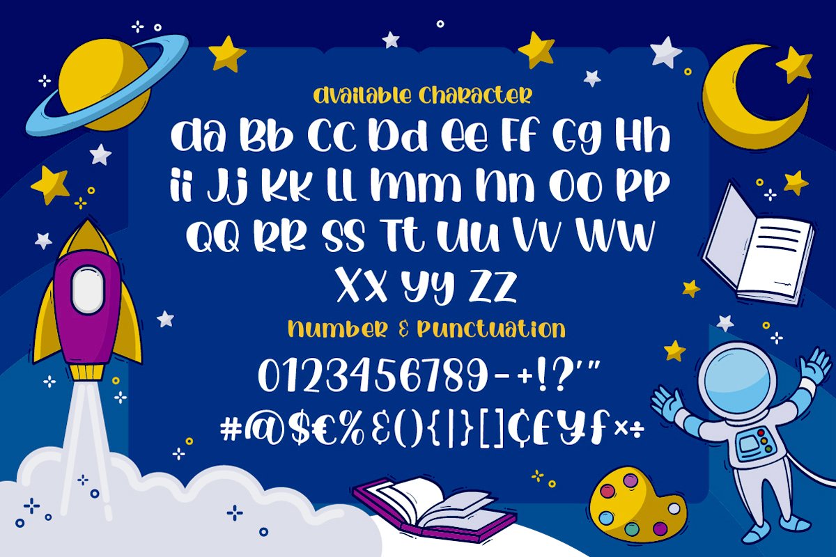 luar galaxy handwritten font 07 58