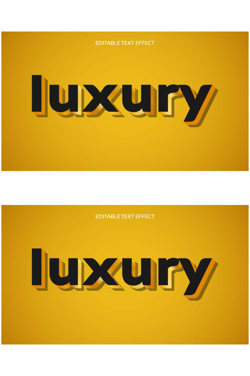 Luxury 3d editable text effect pinterest preview image.