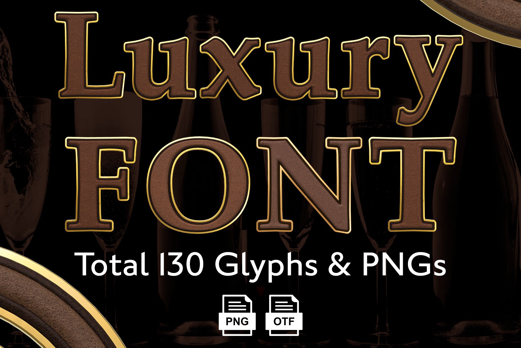 Luxury Color Bitmap Font & PNG Set cover image.