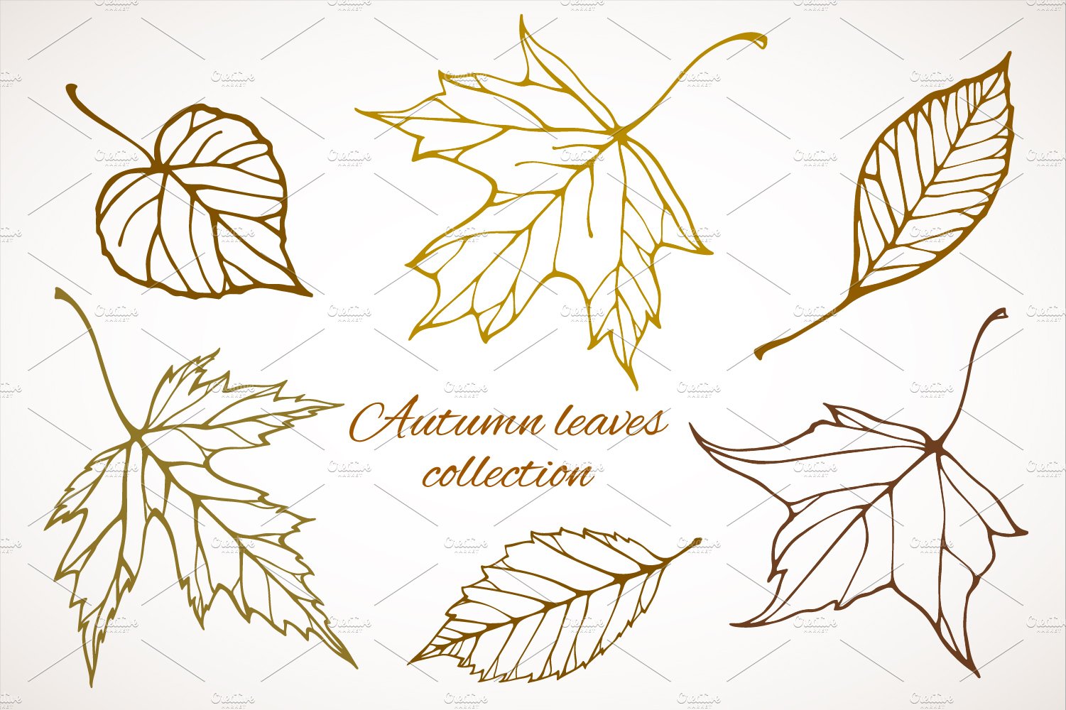 Fall leaves patterns+illustrations cover image.