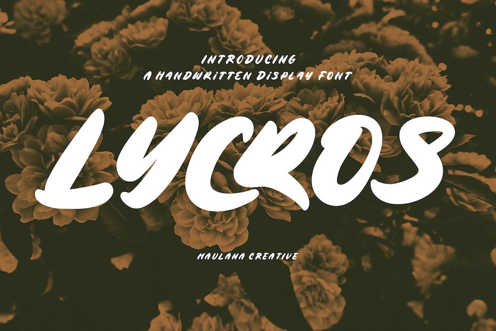 Lycros Handwritten Display Font cover image.