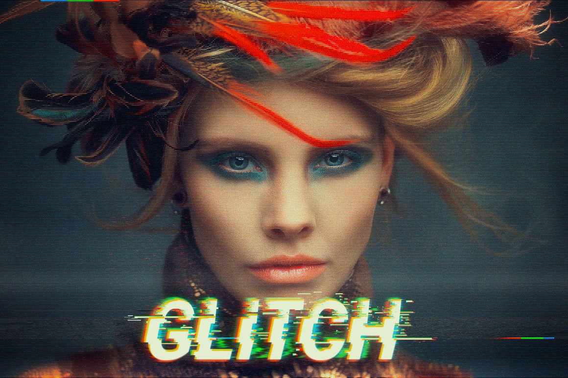 Animated Glitch - Photoshop Actioncover image.