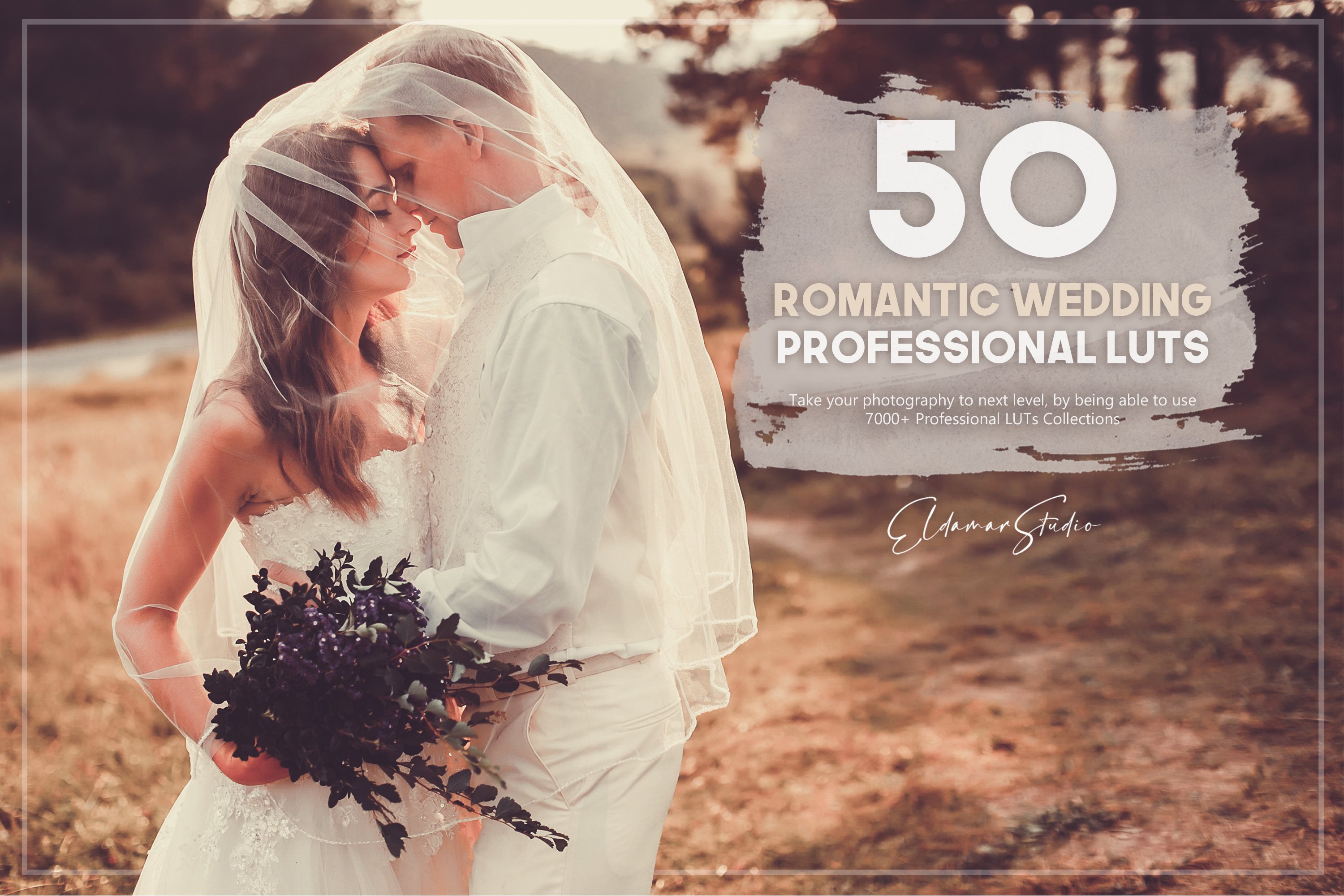 50 Romantic Wedding LUTs Packcover image.