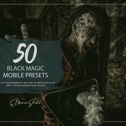 50 Black Magic Mobile Presets Packcover image.