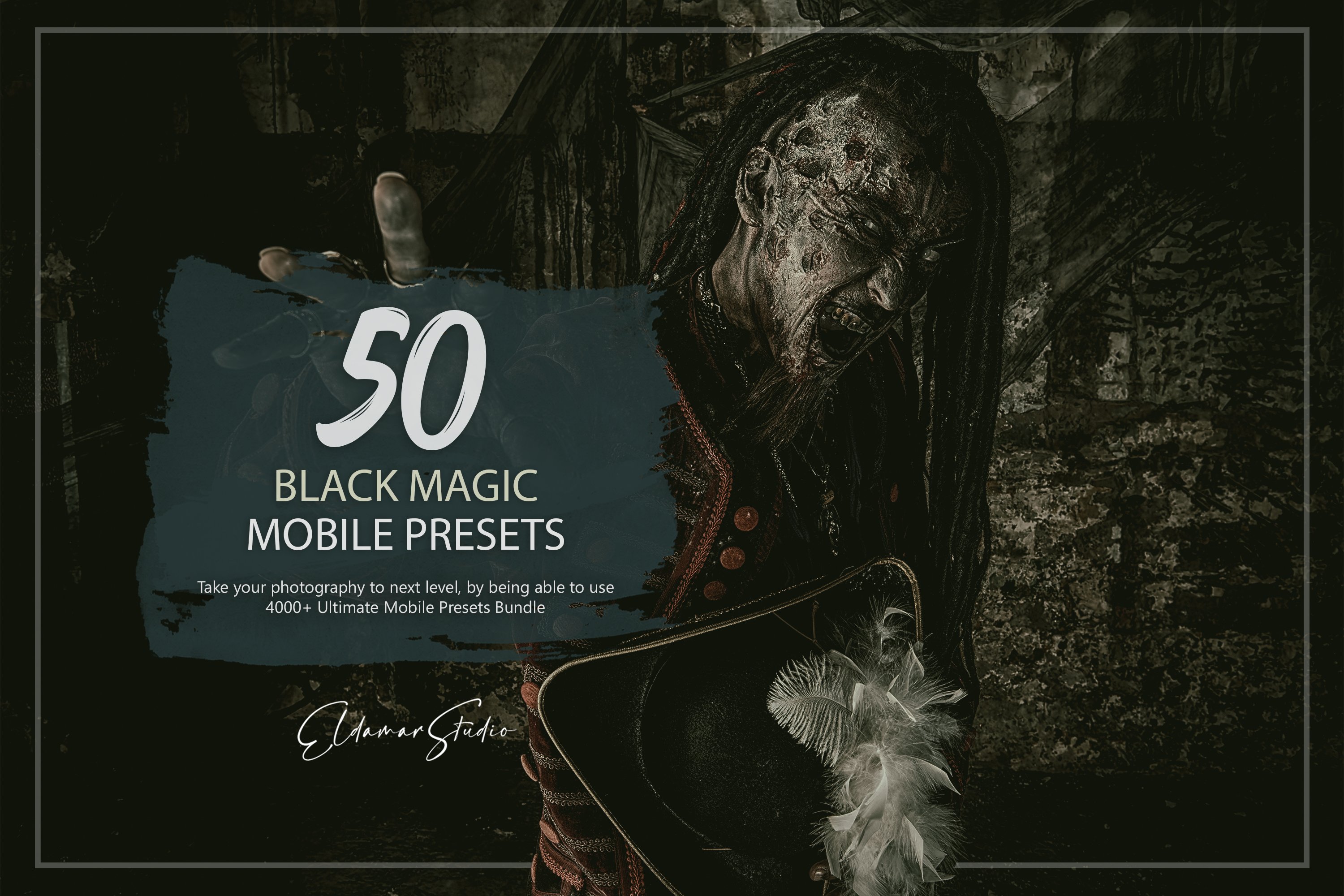 50 Black Magic Mobile Presets Packcover image.