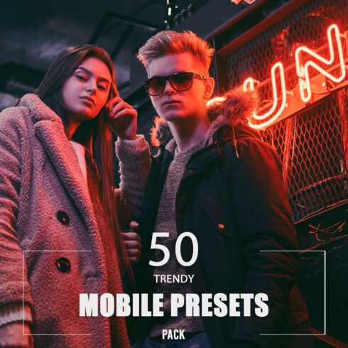 50 Trendy Mobile Presets Packcover image.