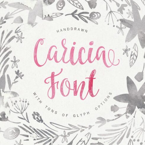 Caricia - handdrawn font cover image.