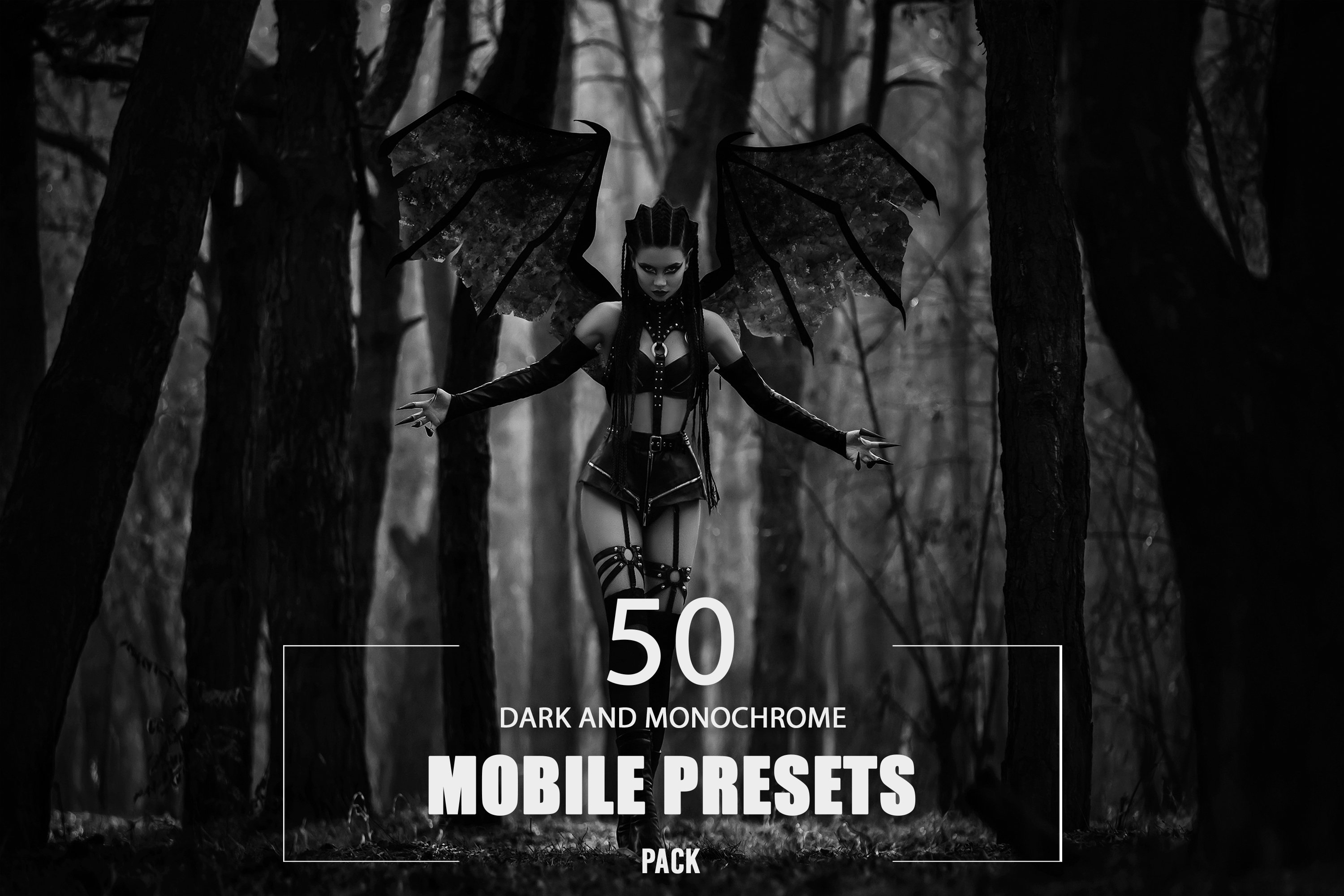 50Dark and Monochrome Mobile Presetscover image.