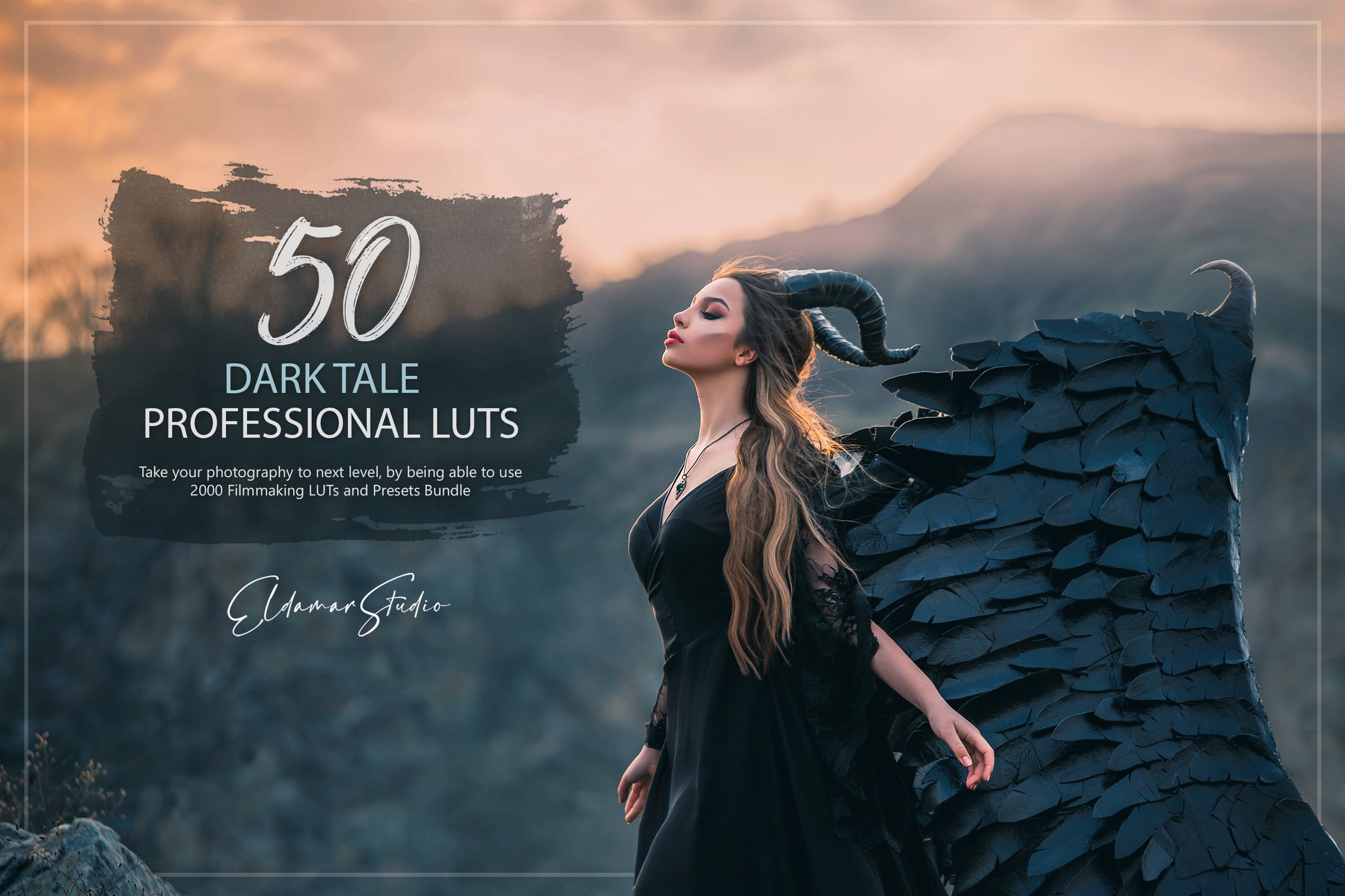 50 Dark Tale LUTs and Presets Packcover image.