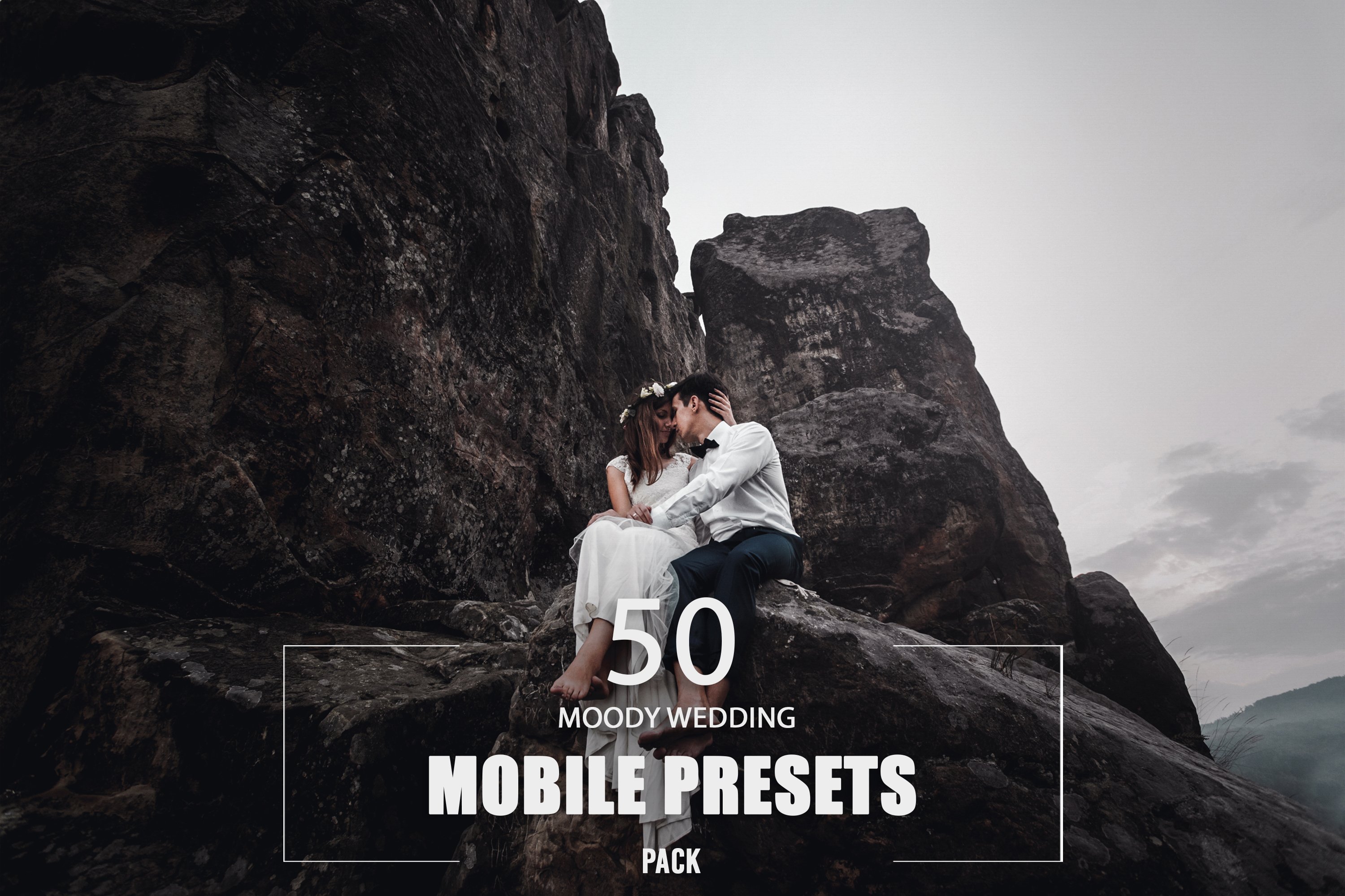 50 Moody Wedding Mobile Presets Packcover image.