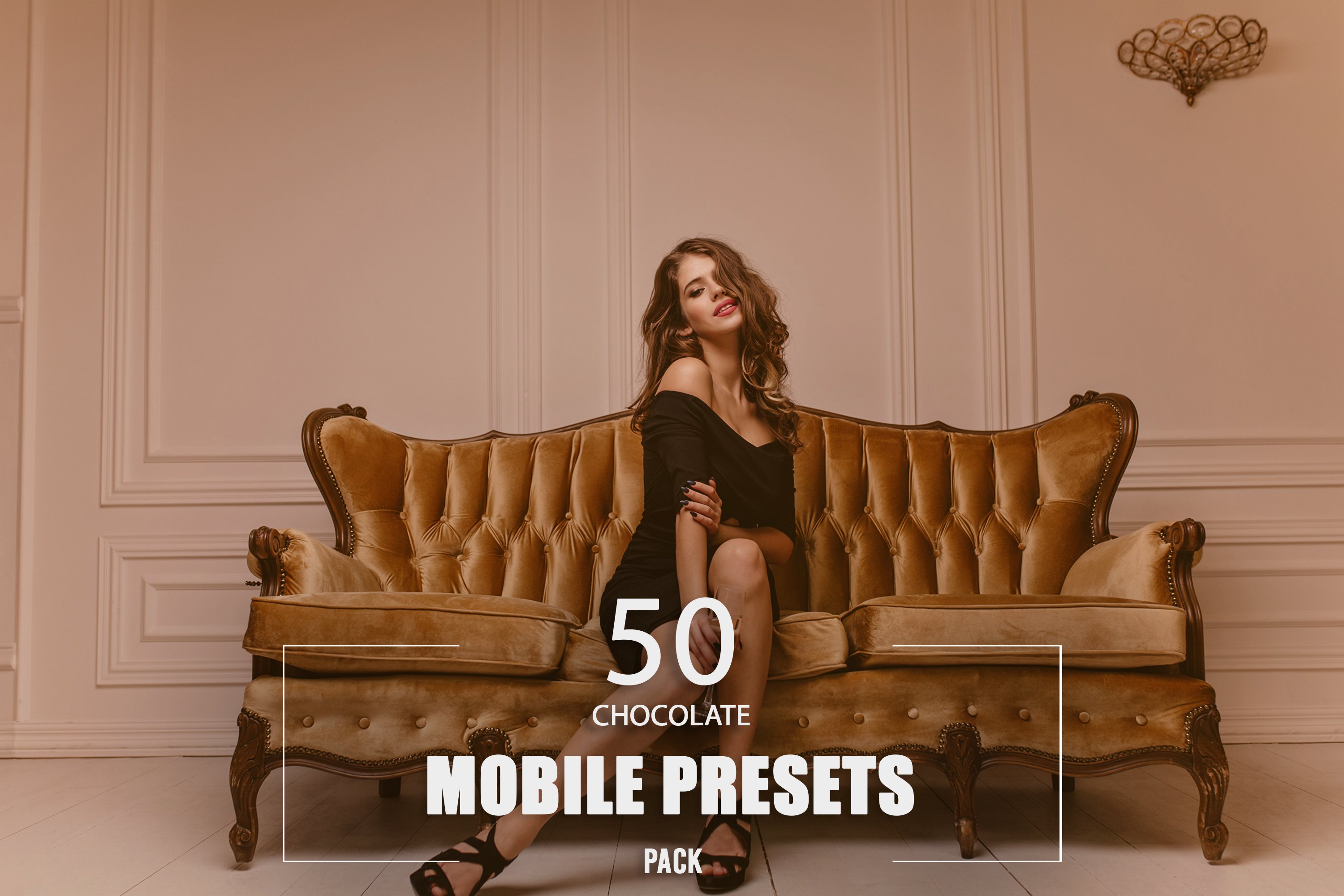 50 Chocolate Mobile Presets Packcover image.