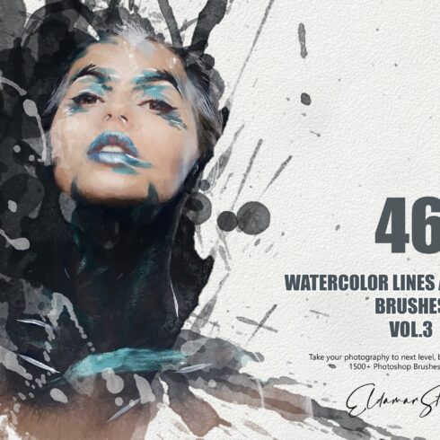 46 Watercolor Splash Brushes - Vol.3cover image.