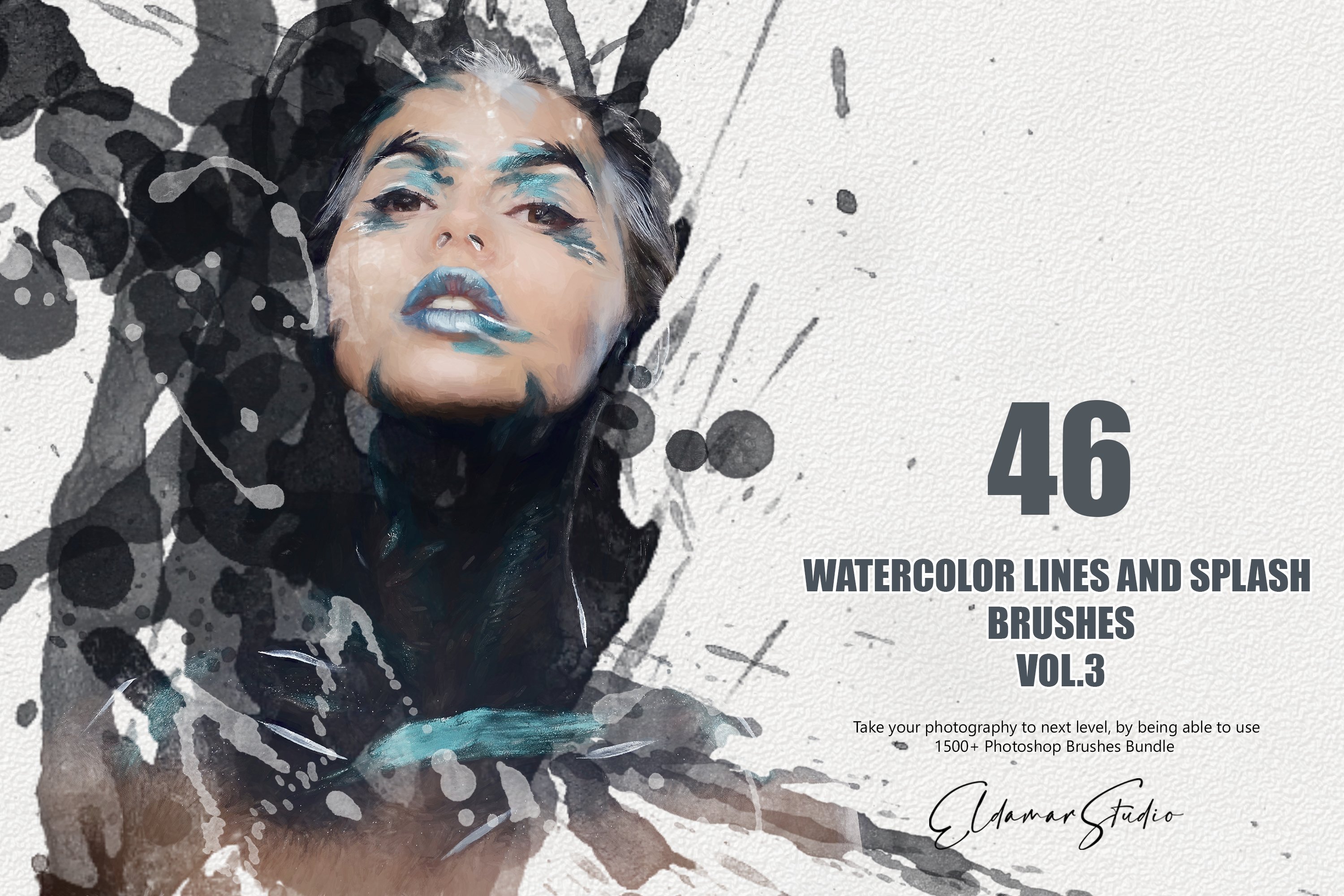 46 Watercolor Splash Brushes - Vol.3cover image.