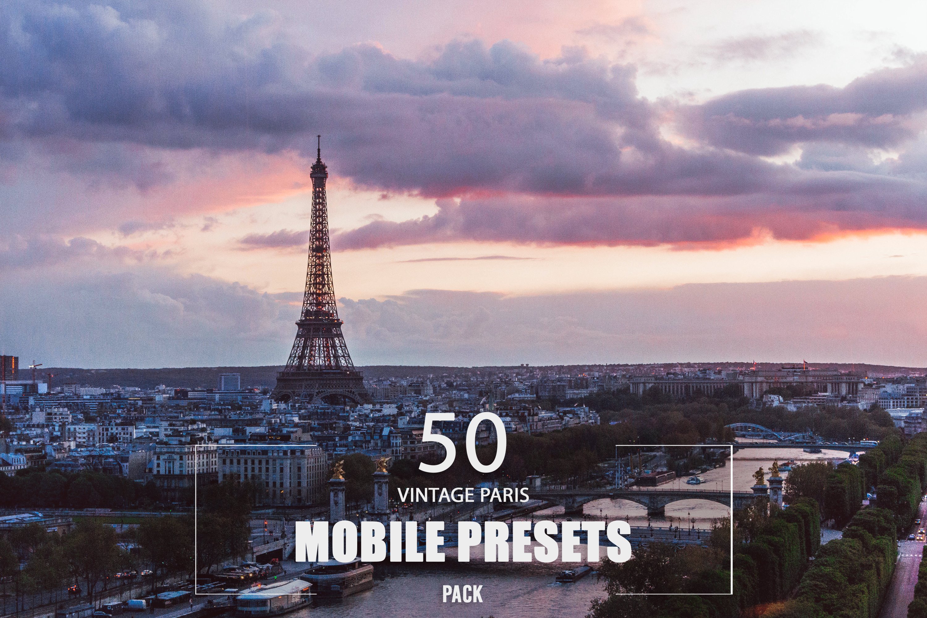 50 Vintage Paris Mobile Presets Packcover image.