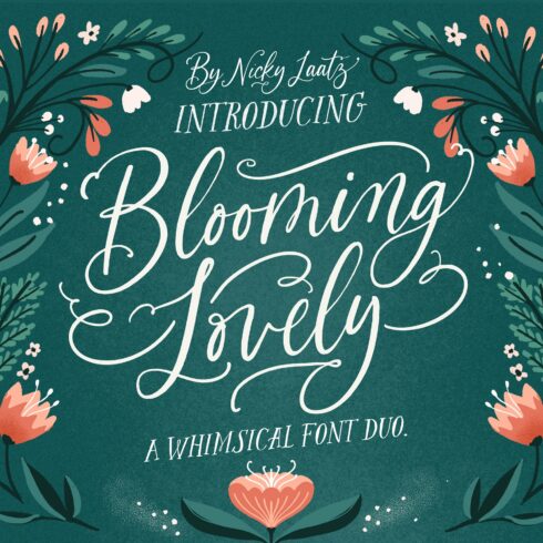 The Blooming Lovely Font Duo cover image.