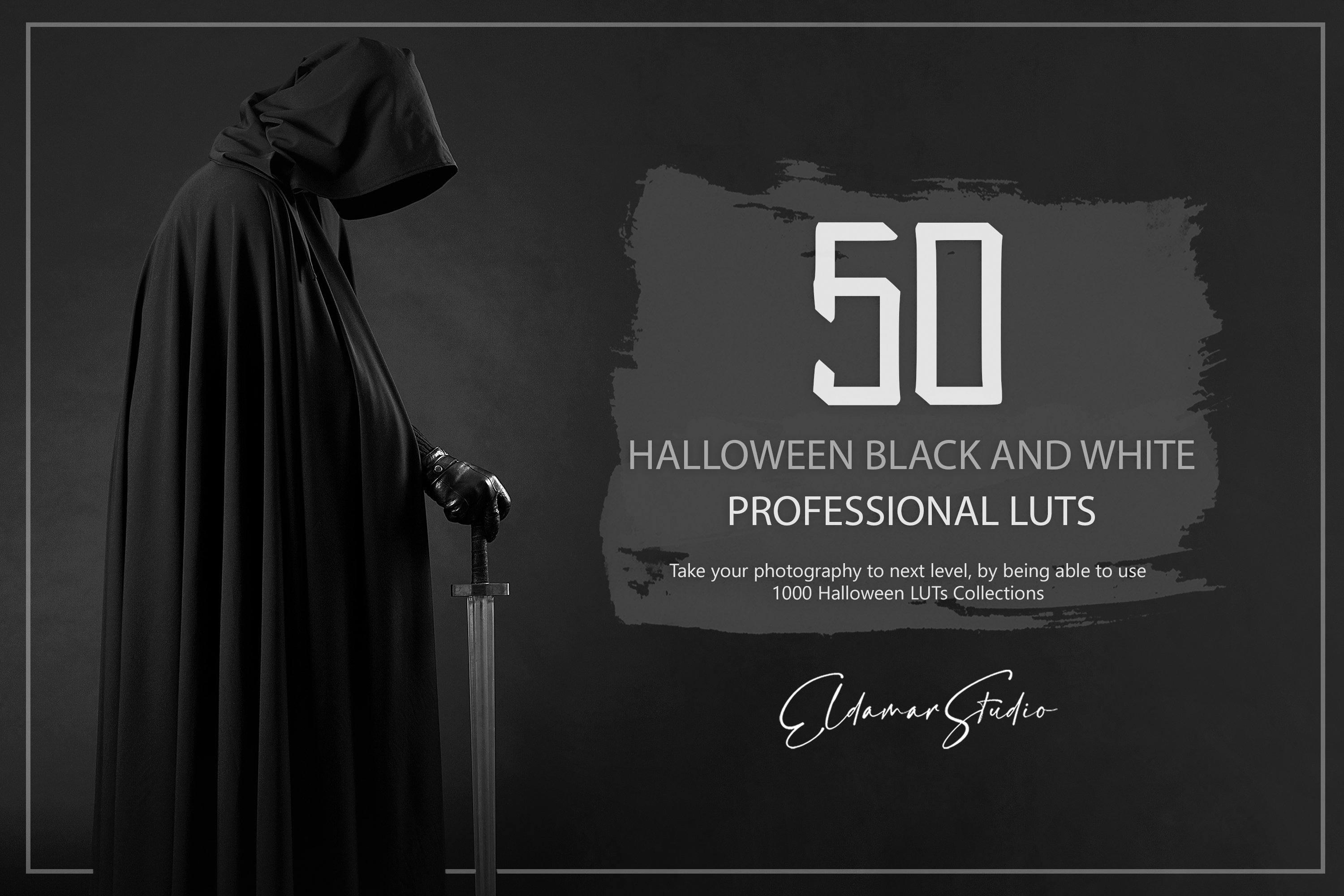 50 Halloween Black and White LUTscover image.